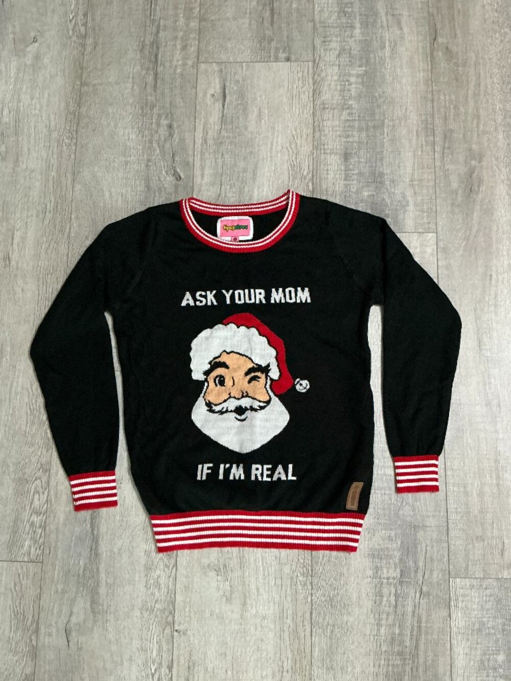 Tipsy Elves- Ask Your Mom If I’m Real Santa Ugly Christmas Sweater Men’s M